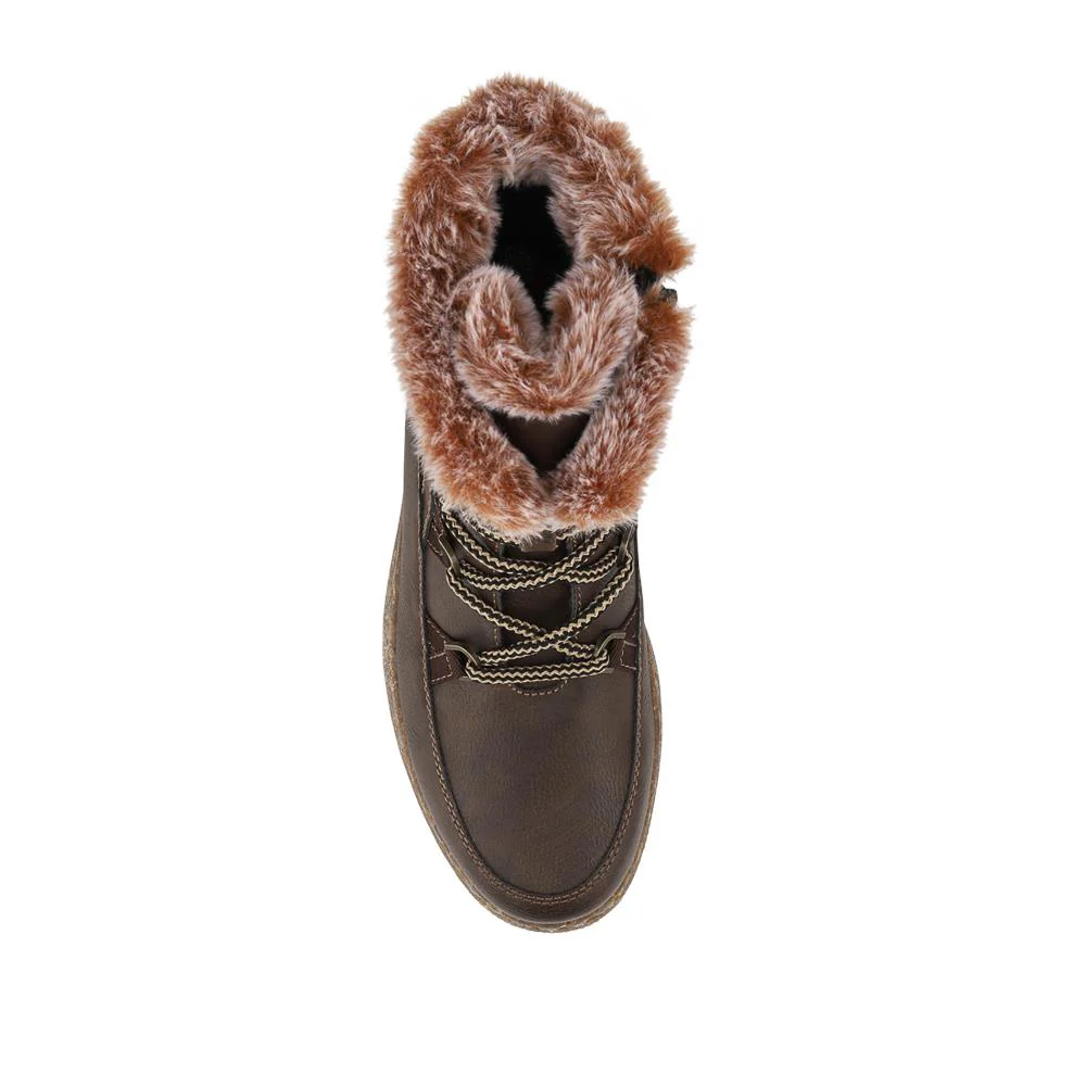Fur Lined Water Resistant Weather Boots - WOIL42056 / 328 546 - Brown - Image 4