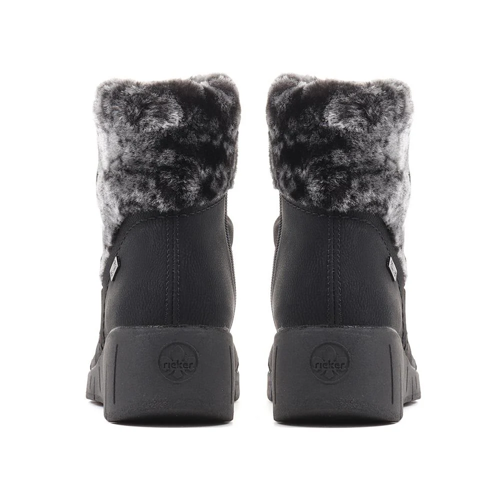 Fur Lined Weather Boots - RKR36555 / 323 012 - Black - Image 3