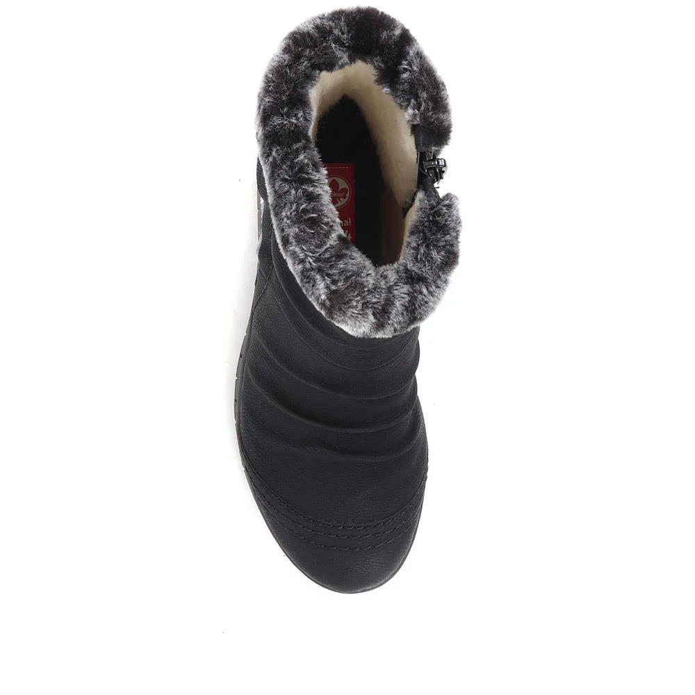 Fur Lined Weather Boots - RKR36555 / 323 012 - Black - Image 4
