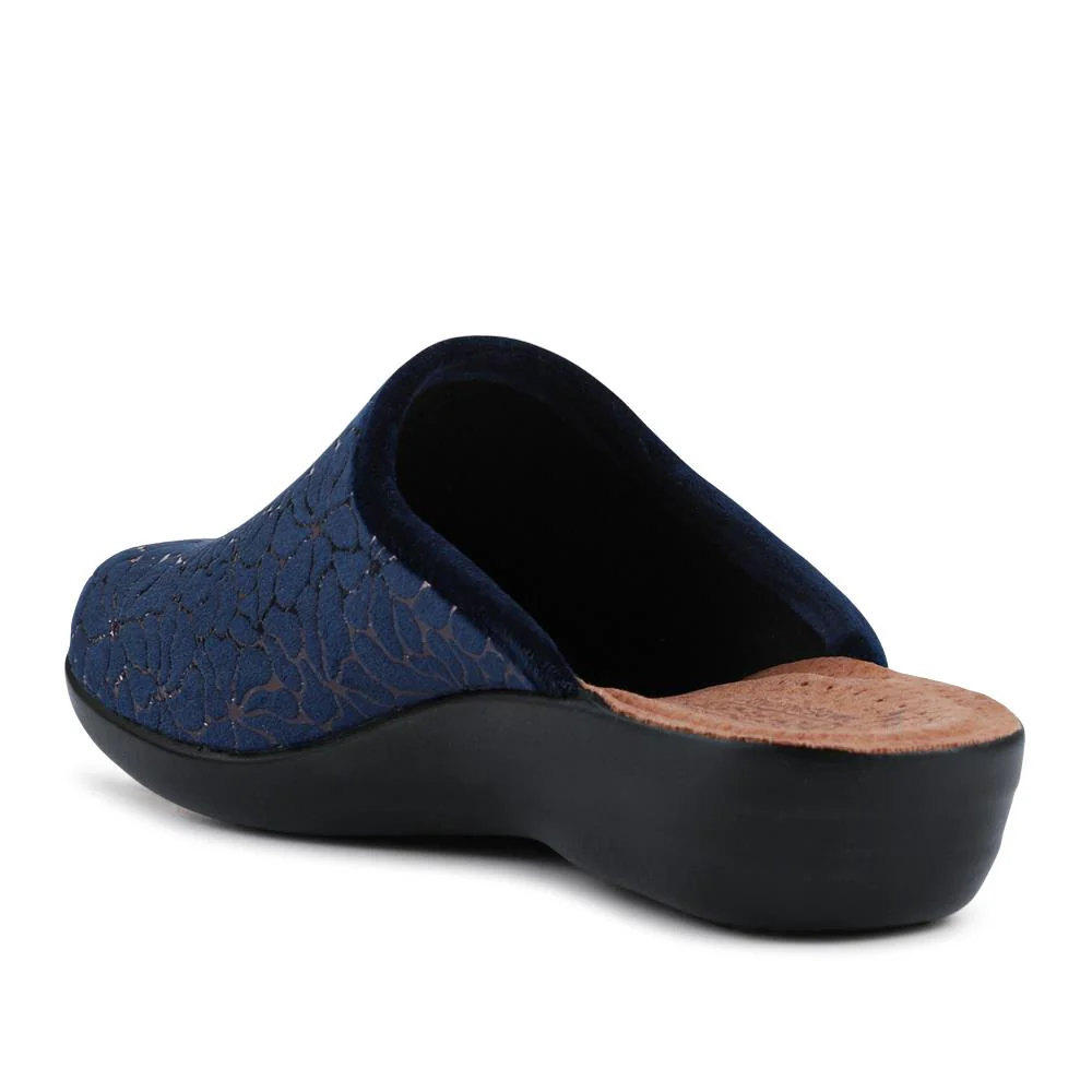 FylFlot Self-Moulding Velour Mules - FLY42031 / 327 726 - Navy - Image 3