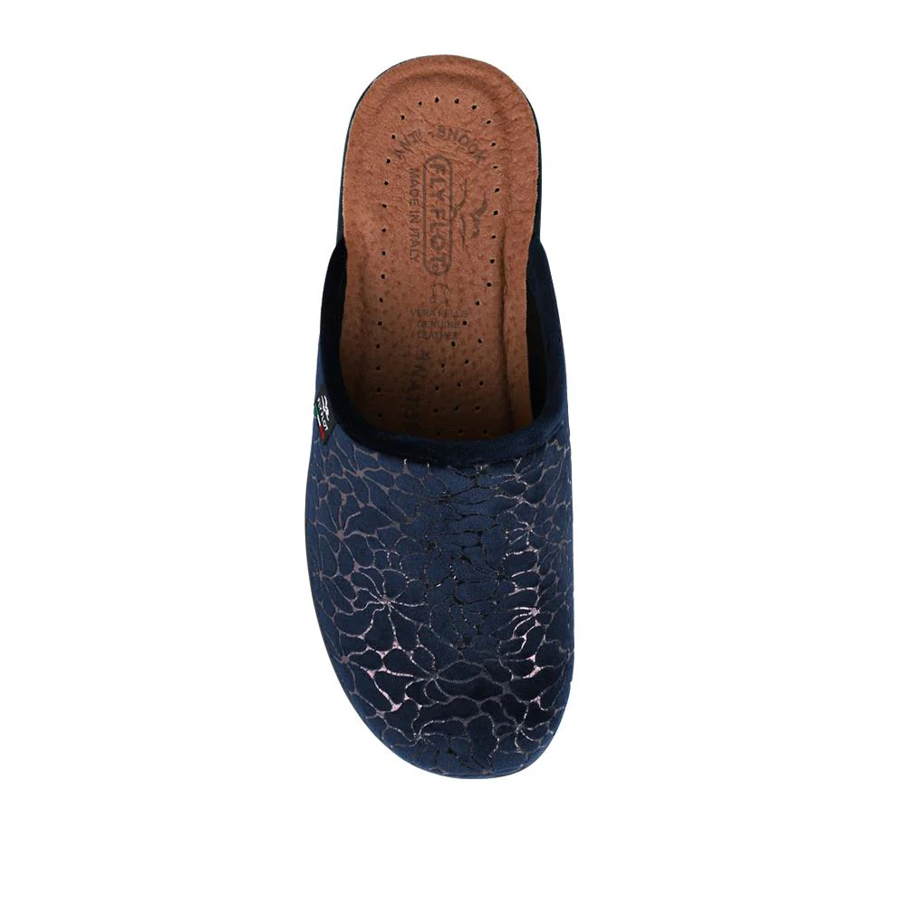 FylFlot Self-Moulding Velour Mules - FLY42031 / 327 726 - Navy - Image 6