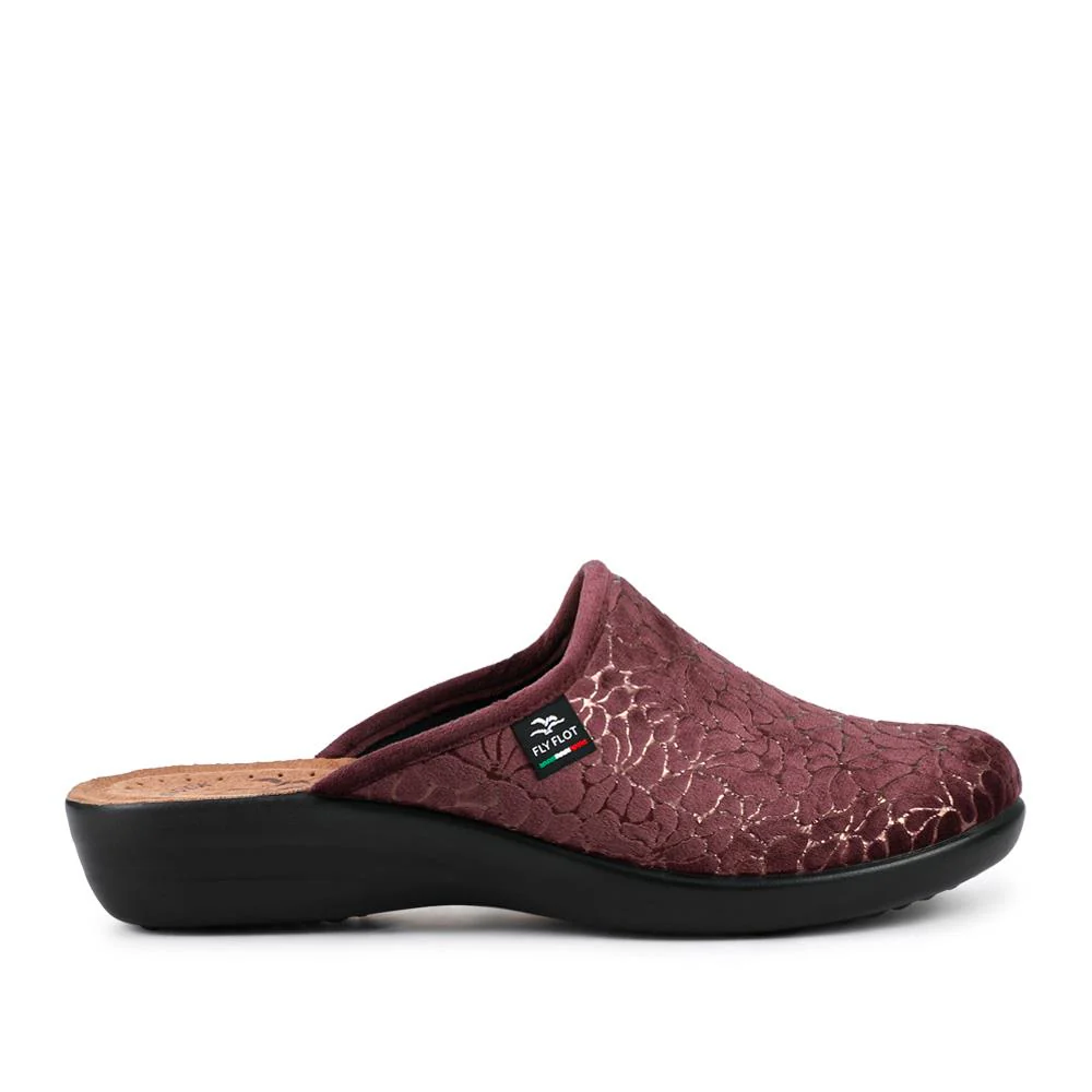 FylFlot Self-Moulding Velour Mules - FLY42031 / 327 726 - Plum - Image 2