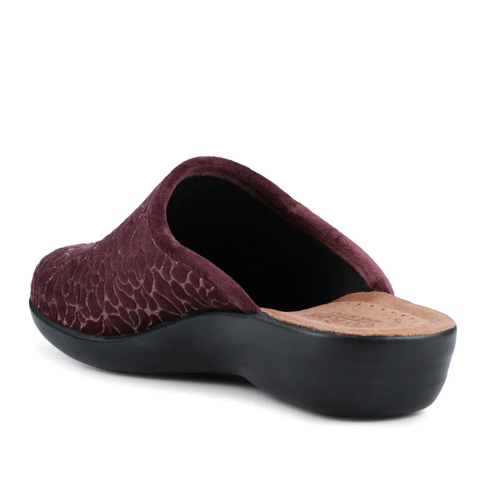 FylFlot Self-Moulding Velour Mules - FLY42031 / 327 726 - Plum - Image 3