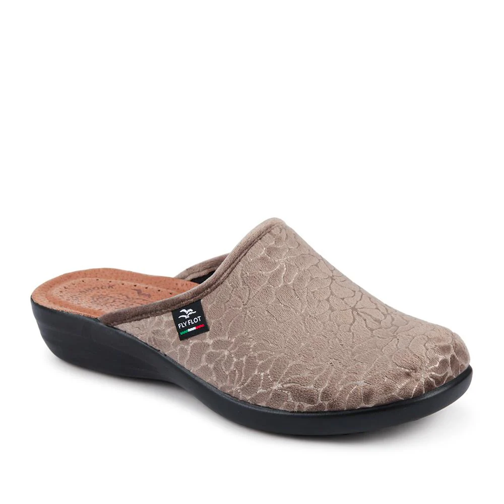 FylFlot Self-Moulding Velour Mules - FLY42031 / 327 726 - Taupe