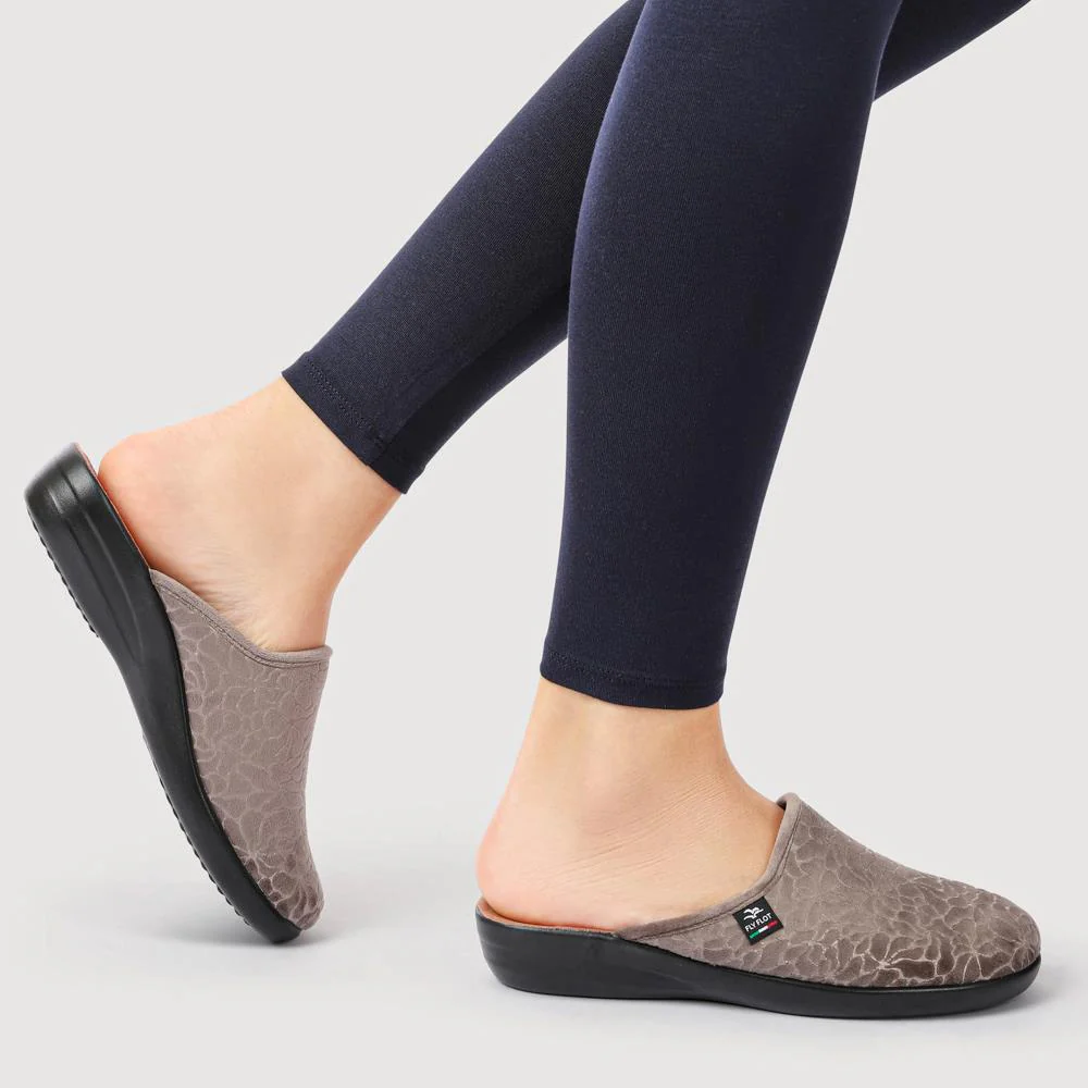 FylFlot Self-Moulding Velour Mules - FLY42031 / 327 726 - Taupe - Image 2
