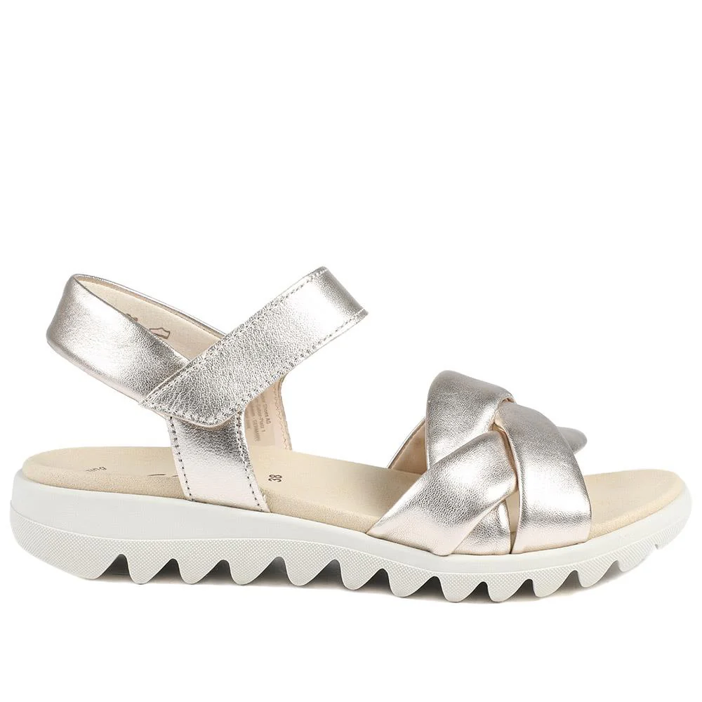 Gabor Adjustable Leather Sandals - GAB43010 / 328 671 - Gold - Image 3
