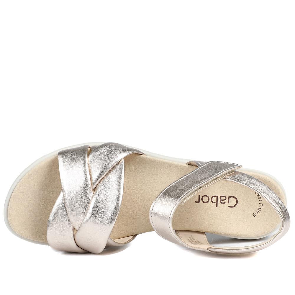 Gabor Adjustable Leather Sandals - GAB43010 / 328 671 - Gold - Image 5