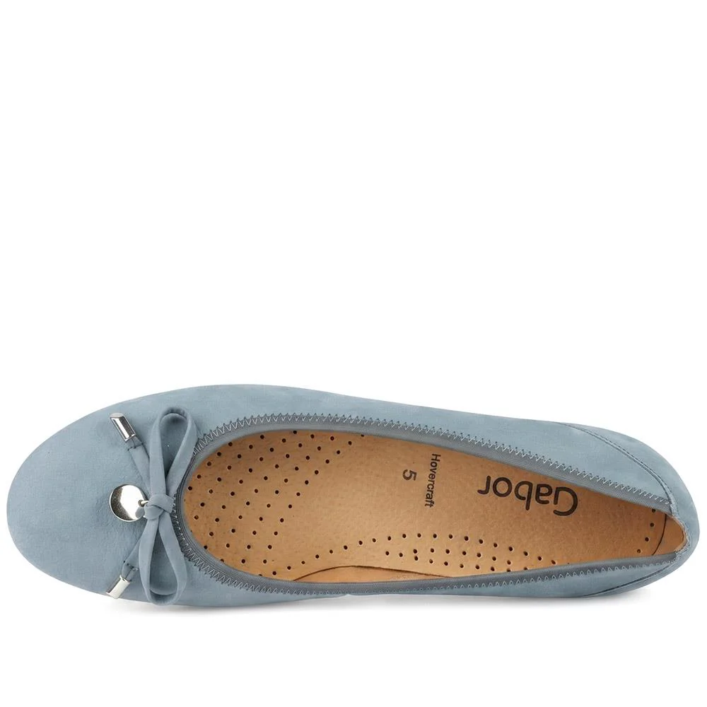 Gabor All Leather Pumps With Bow Detail - GABC44506 / 330 271 - Denim - Image 5