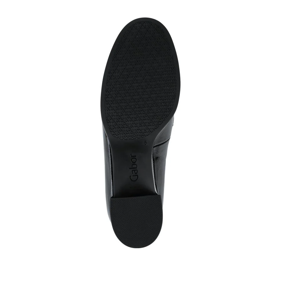 Gabor Fame Wide Fit Leather Penny Loafers - GAB42503 / 327 742 - Black Patent - Image 5