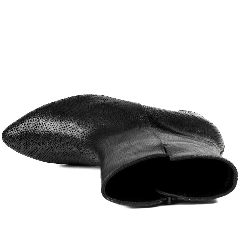 Gabor Leather Block Heel Ankle Boots - GAB42028 / 329 520 - Black - Image 4
