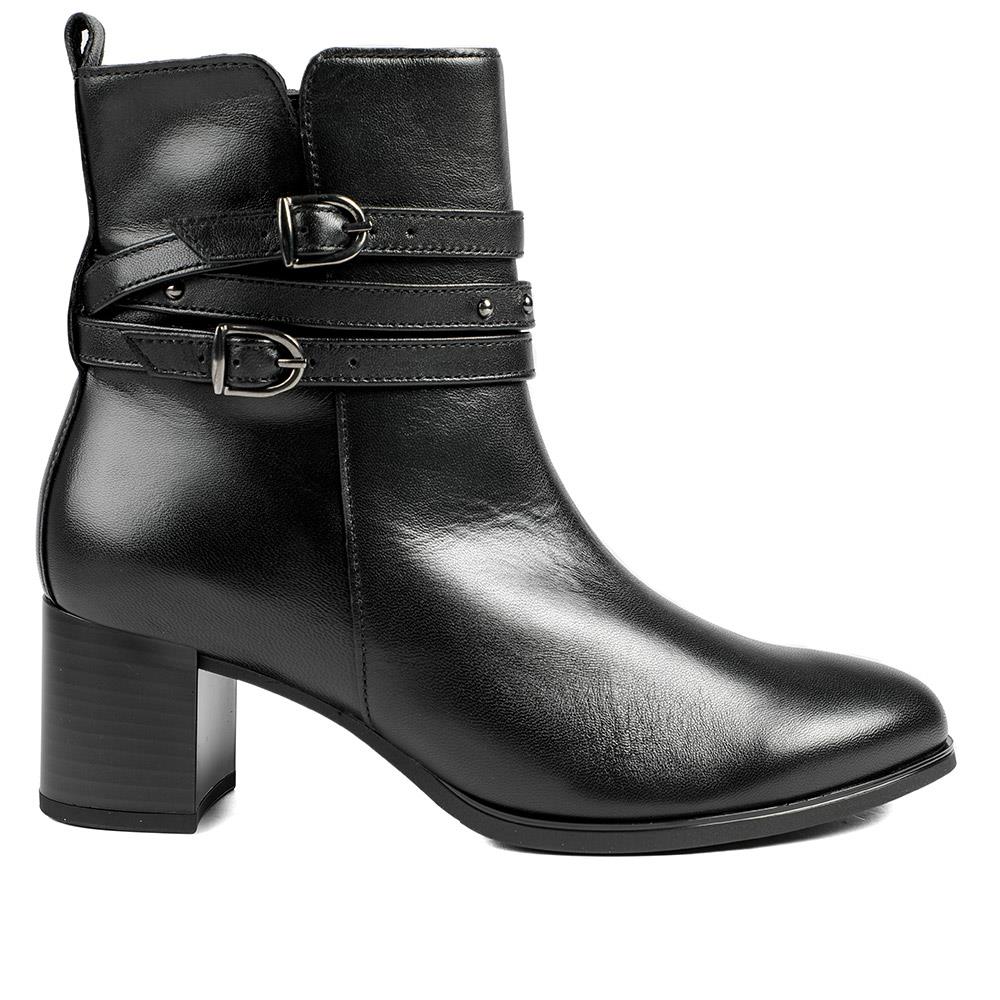 Gabor Leather Block Heel Smart Ankle Boots - GAB42027 / 329 519 - Black - Image 3