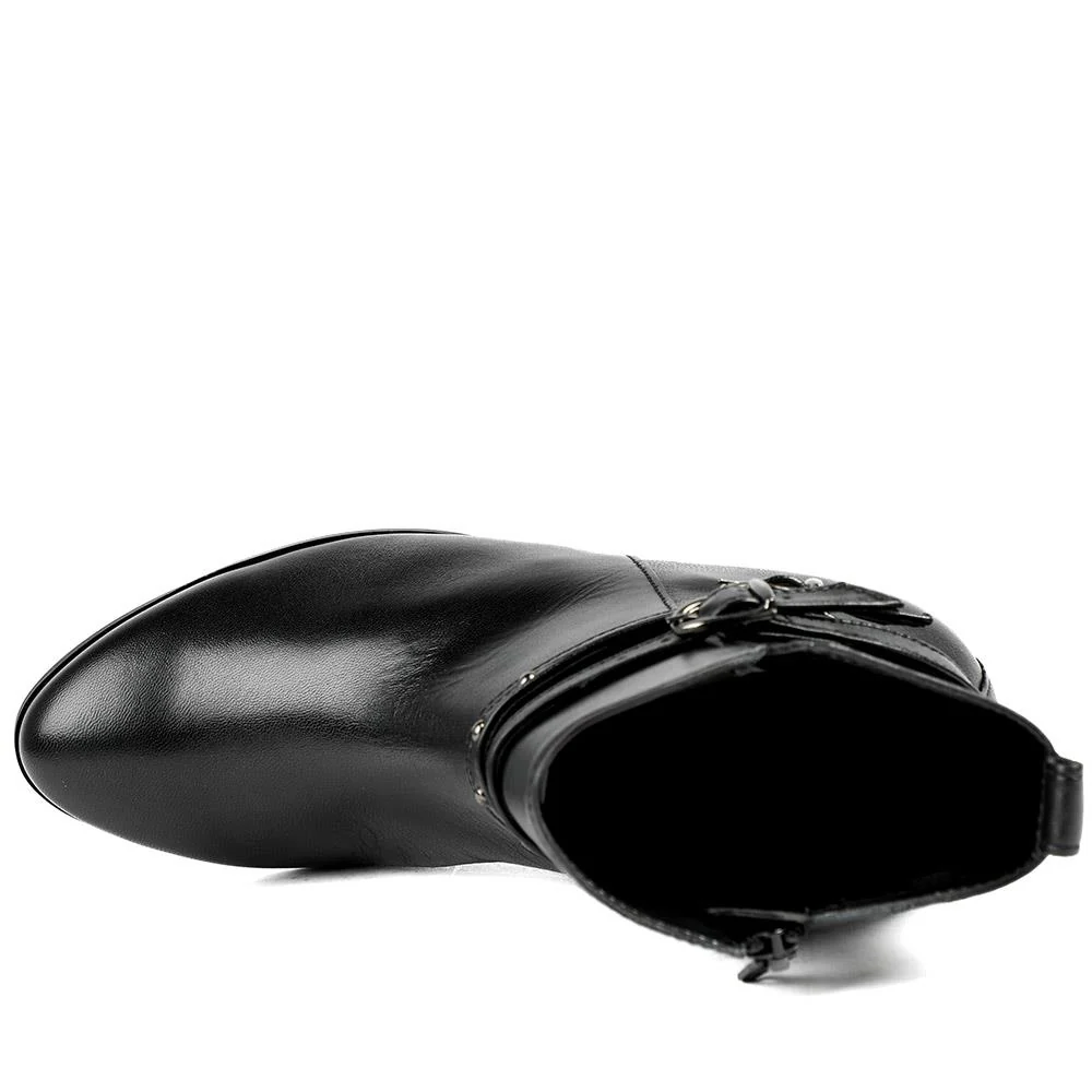 Gabor Leather Block Heel Smart Ankle Boots - GAB42027 / 329 519 - Black - Image 5