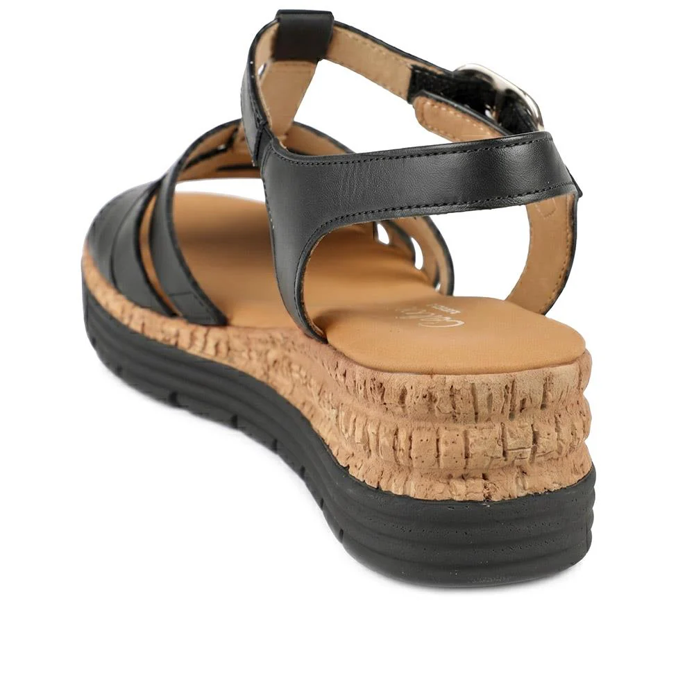 Gabor Leather Buckle Fasten Sandals - GABC44512 / 330 260 - Black - Image 3