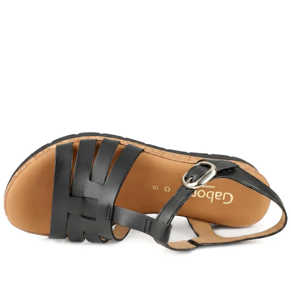 Gabor Leather Buckle Fasten Sandals - GABC44512 / 330 260 - Black - Image 4