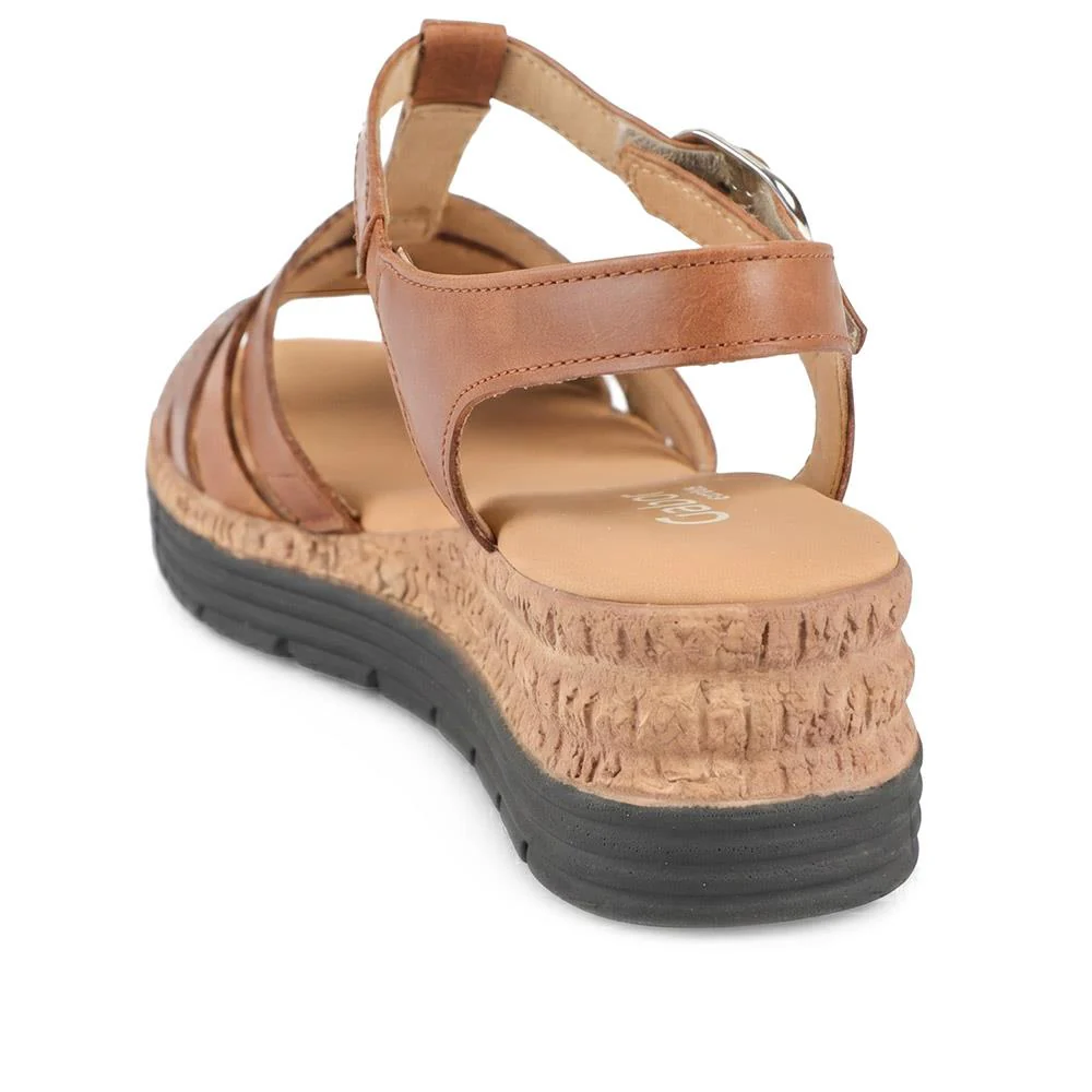 Gabor Leather Buckle Fasten Sandals - GABC44512 / 330 260 - Brown - Image 4