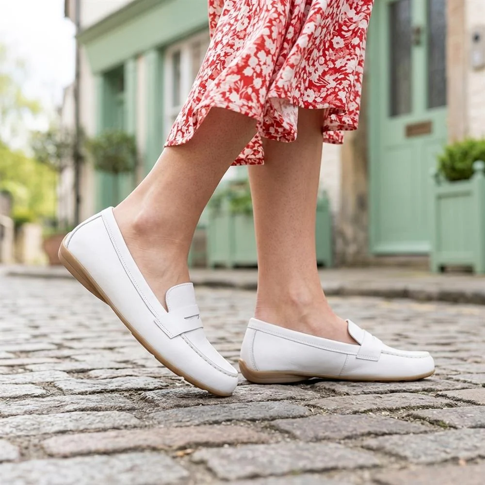 Gabor Leather Penny Loafers - GABC44517 / 330 257 - White - Image 2