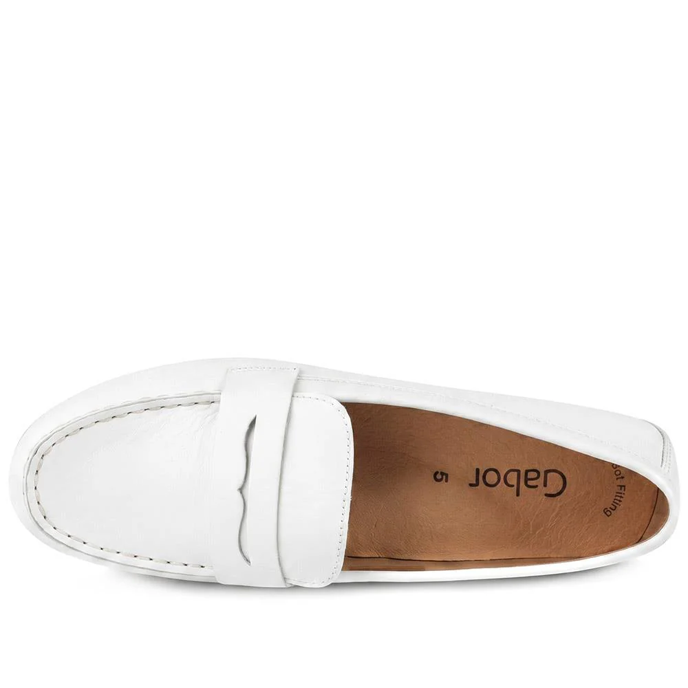Gabor Leather Penny Loafers - GABC44517 / 330 257 - White - Image 5
