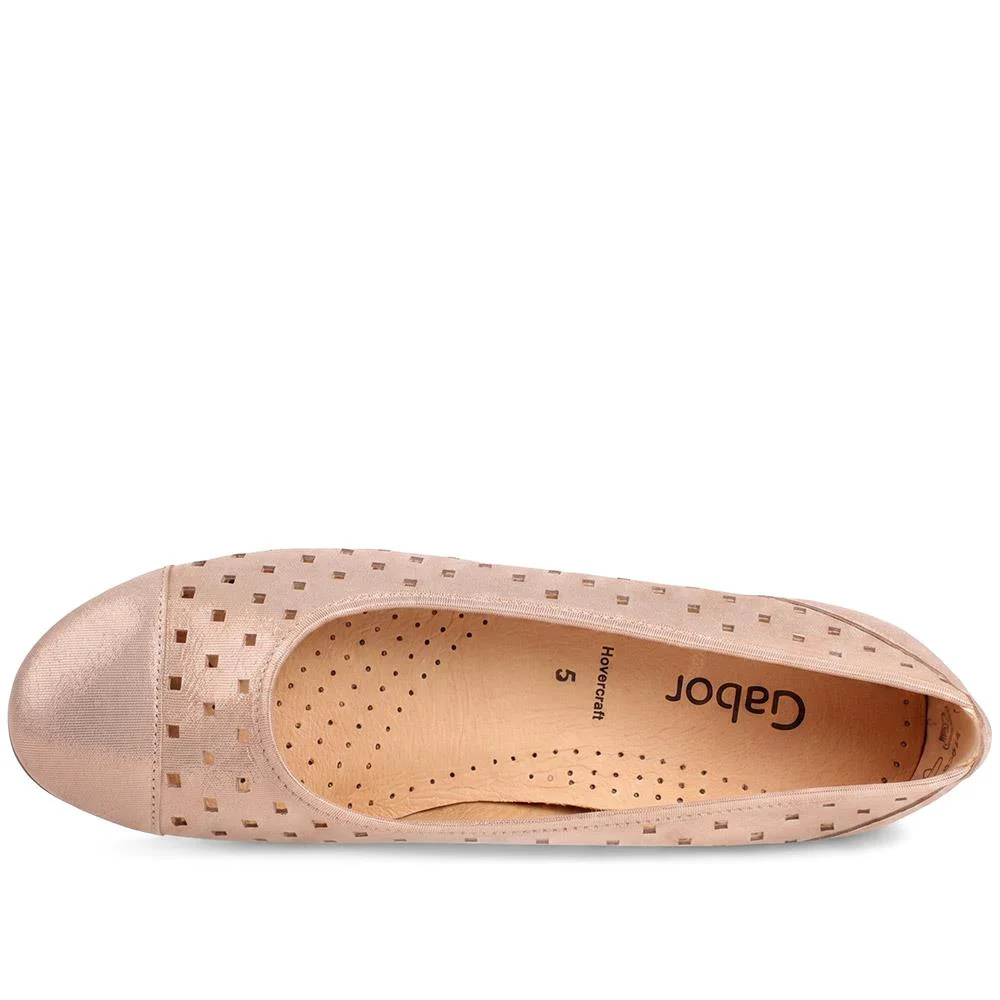 Gabor Leather Perforated Style Pumps - GABC44516 / 330 256 - Rose Gold - Image 4