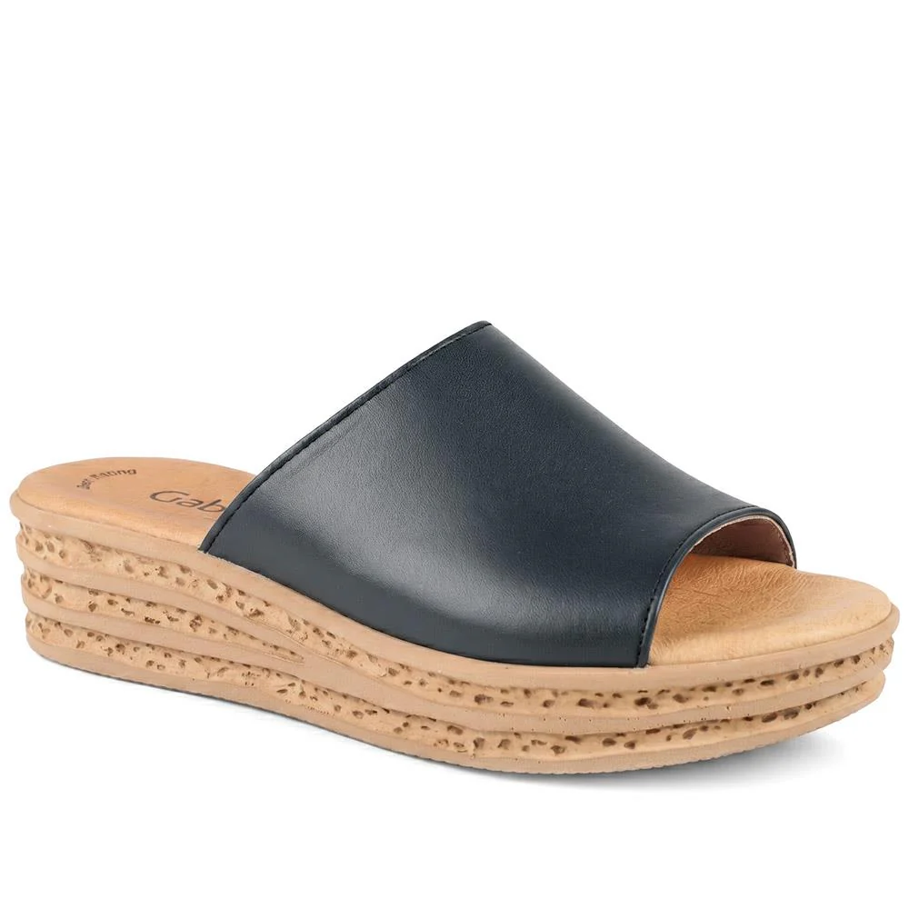 Gabor Leather Platform Mule Sandals - GABC44507 / 330 262