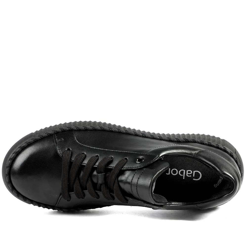Gabor Leather Platform Trainers - GAB42023 / 329 516 - Black - Image 5