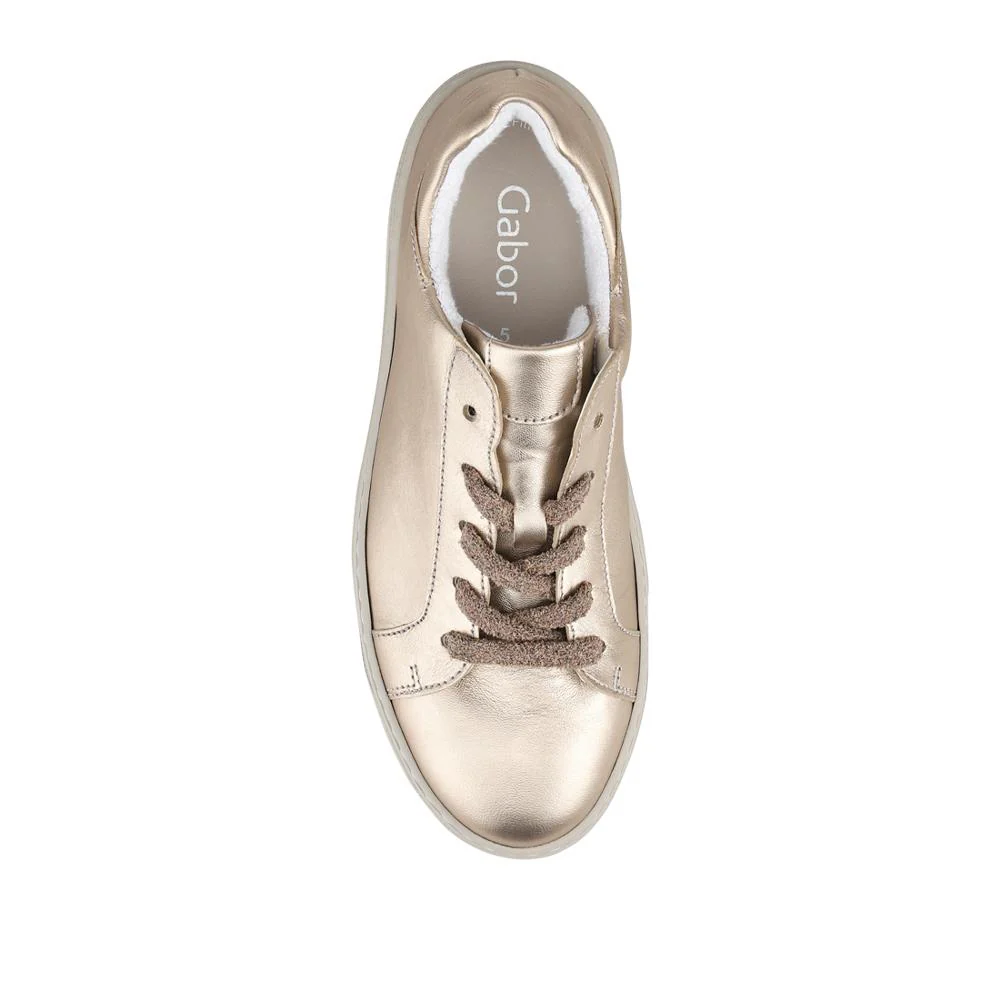 Gabor Leather Platform Trainers - GAB43001 / 328 667 - Gold - Image 4