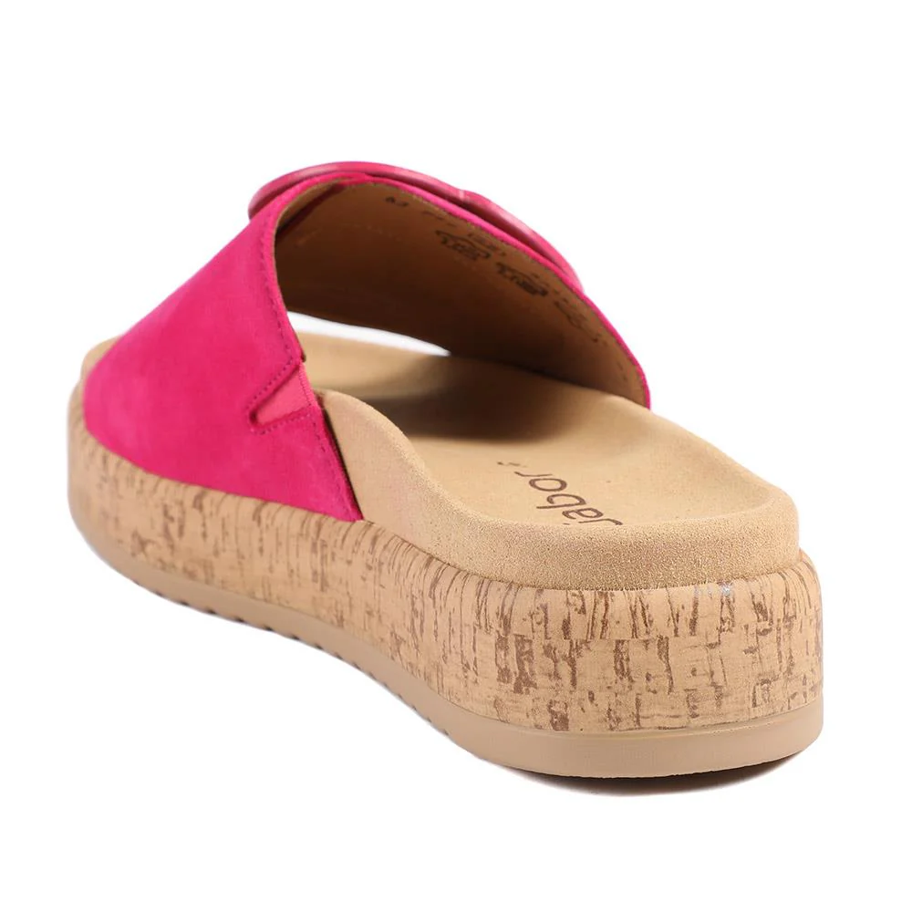Gabor Leather Slip On Mule Sandals - GAB43003 / 328 669 - Fuschia - Image 4