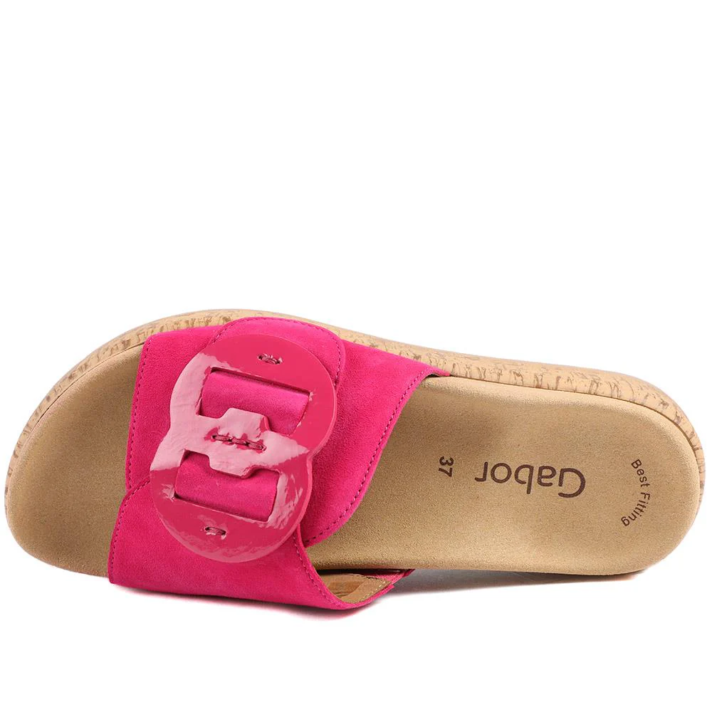 Gabor Leather Slip On Mule Sandals - GAB43003 / 328 669 - Fuschia - Image 5