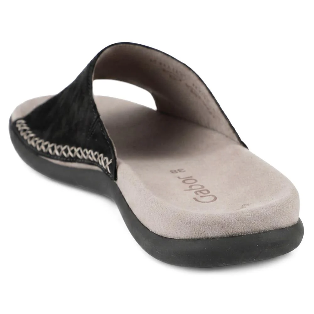 Gabor Leather Slip On Sandals - GABC44505 / 330 270 - Black - Image 4