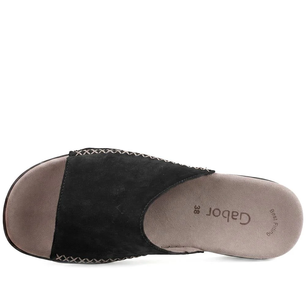 Gabor Leather Slip On Sandals - GABC44505 / 330 270 - Black - Image 5