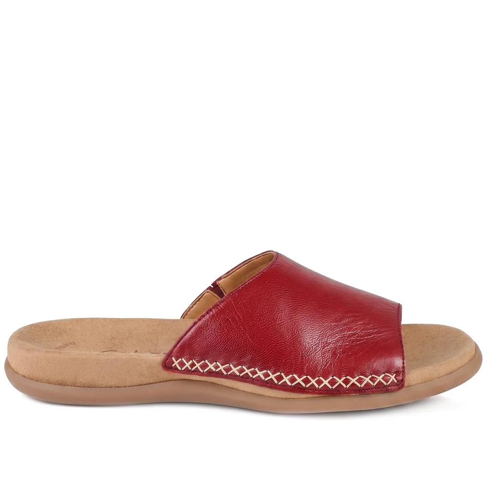 Gabor Leather Slip On Sandals - GABC44505 / 330 270 - Burgundy - Image 2