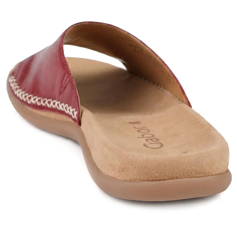 Gabor Leather Slip On Sandals - GABC44505 / 330 270 - Burgundy - Image 3