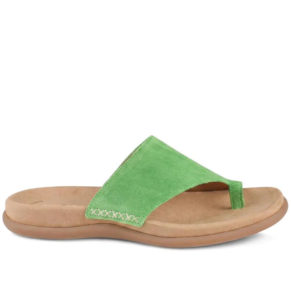 Gabor Leather Toe Post Sandals - GABC44504 / 330 269 - Green - Image 3