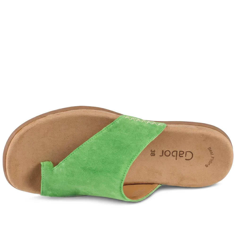 Gabor Leather Toe Post Sandals - GABC44504 / 330 269 - Green - Image 5