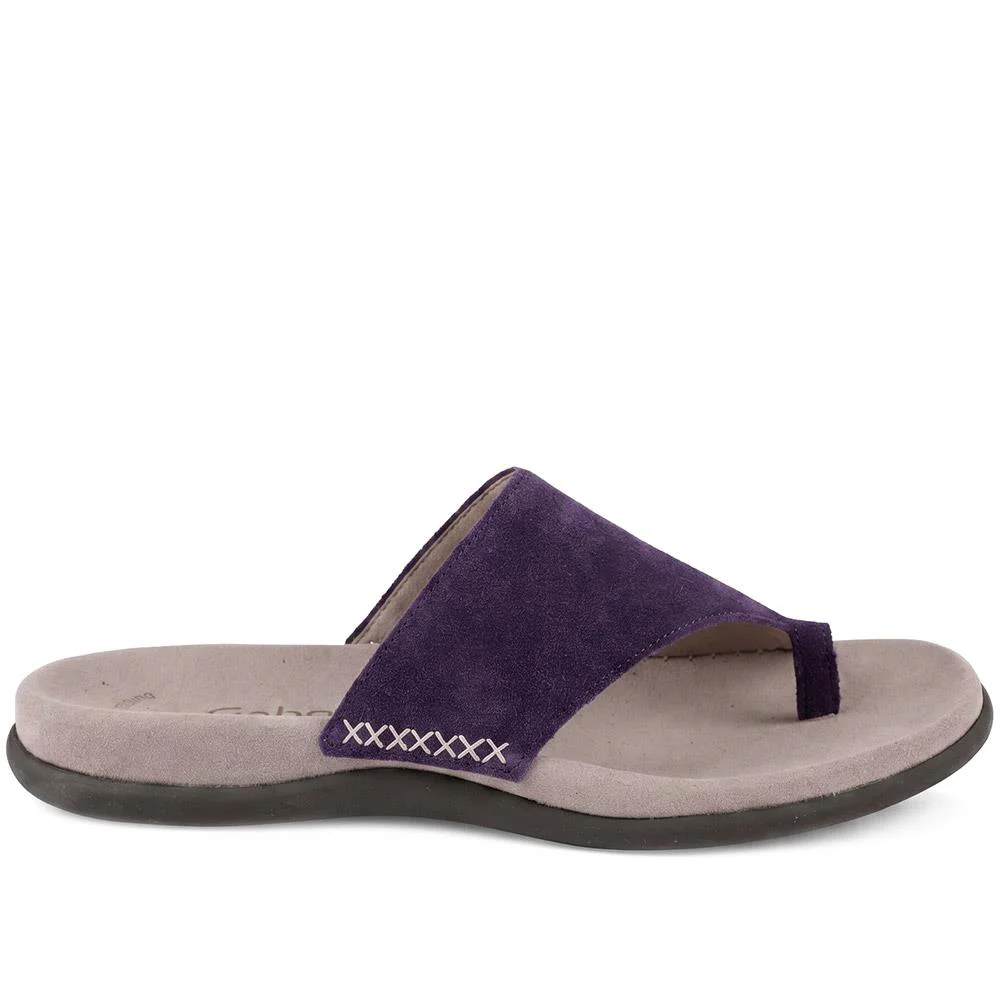 Gabor Leather Toe Post Sandals - GABC44504 / 330 269 - Purple - Image 2