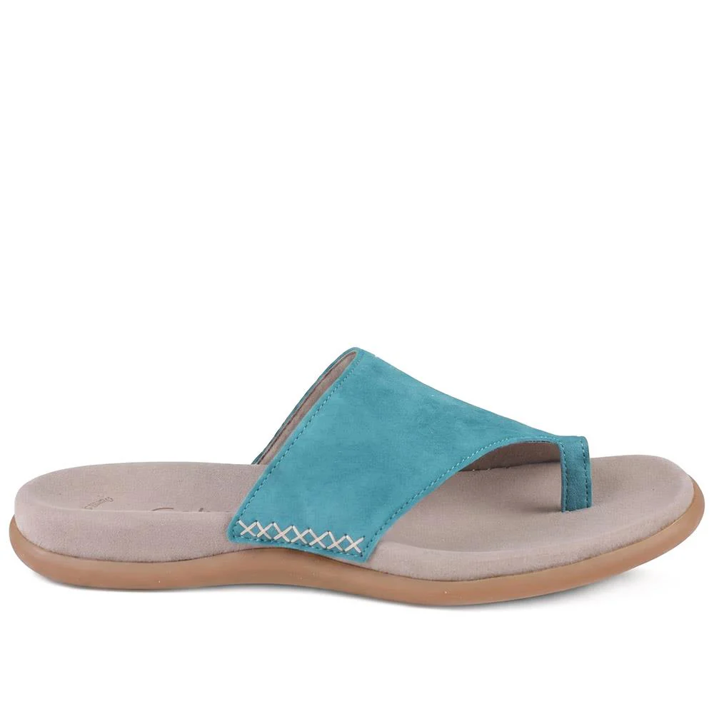 Gabor Leather Toe Post Sandals - GABC44504 / 330 269 - Teal - Image 2