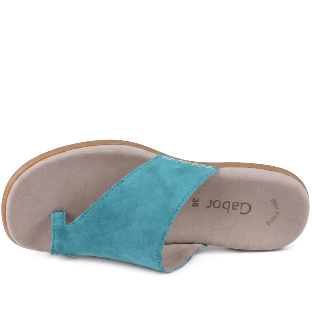 Gabor Leather Toe Post Sandals - GABC44504 / 330 269 - Teal - Image 4