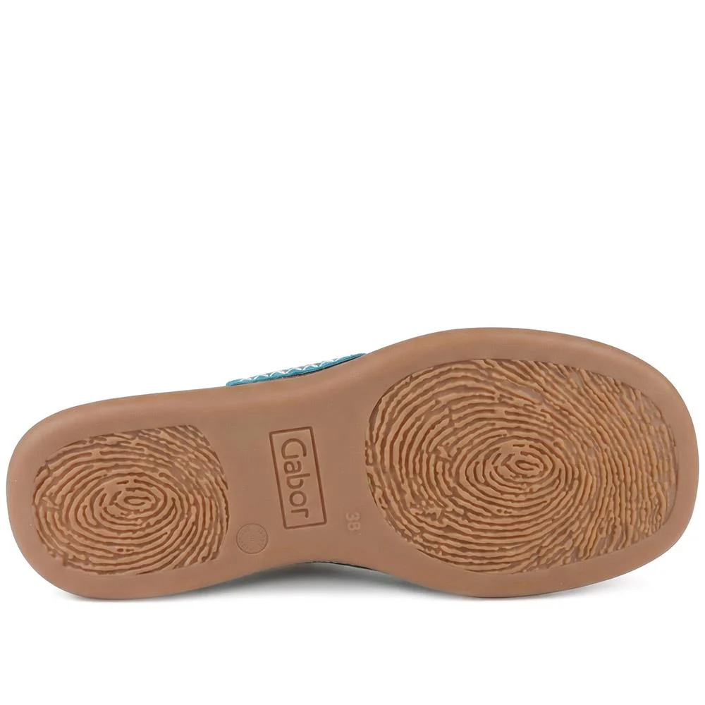 Gabor Leather Toe Post Sandals - GABC44504 / 330 269 - Teal - Image 5