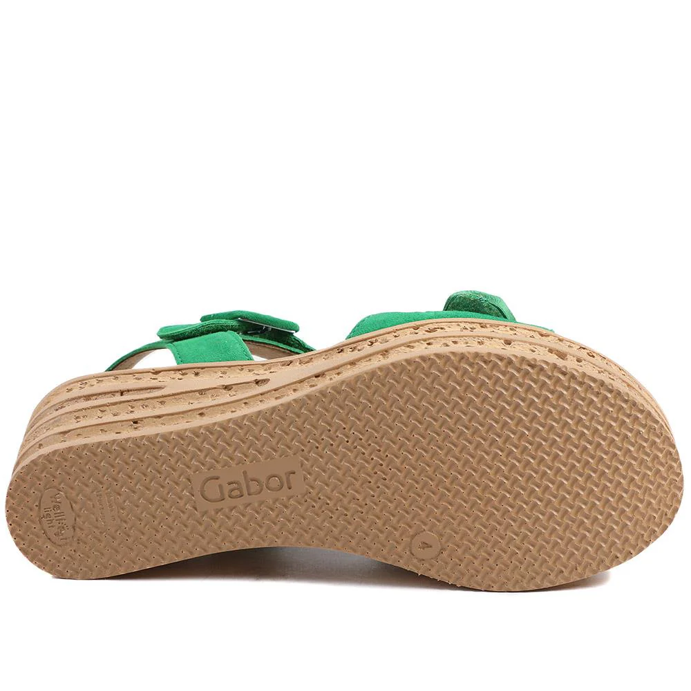Gabor Leather Wedge Sandals - GAB43009 / 328 672 - Green - Image 6