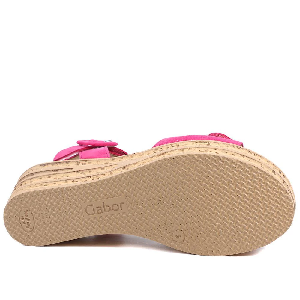 Gabor Leather Wedge Sandals - GAB43009 / 328 672 - Hot Pink - Image 6