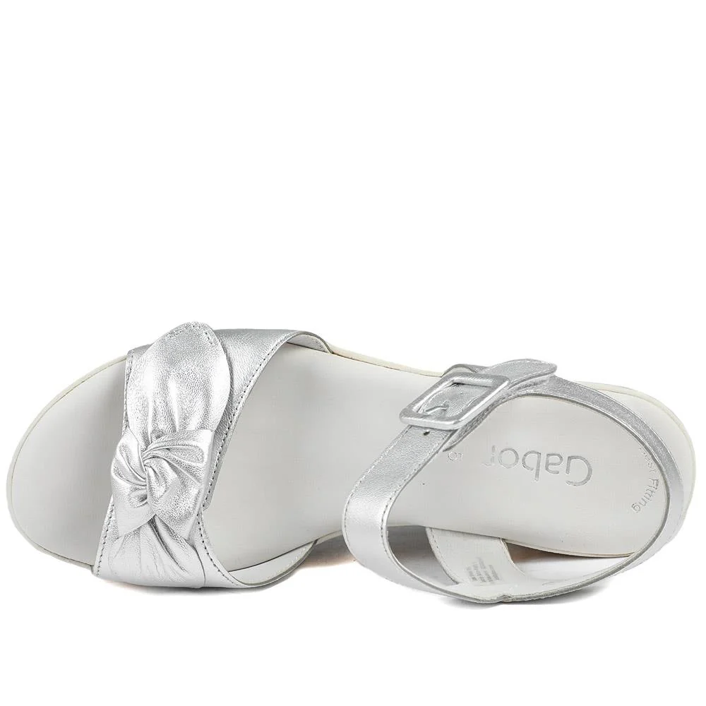 Gabor Leather Wedge Sandals - GAB43009 / 328 672 - Silver - Image 5