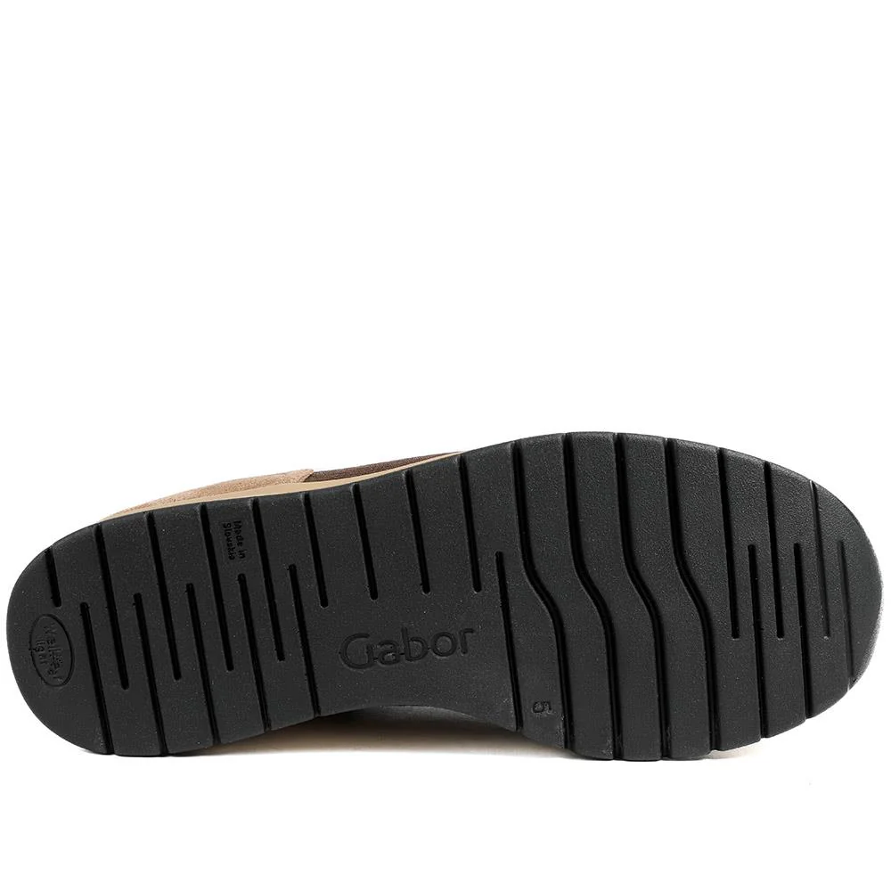 Gabor Leather Zip & Lace Trainers - GAB42029 / 329 512 - Espresso - Image 6