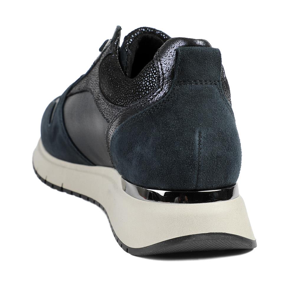 Gabor Leather Zip & Lace Trainers - GAB42031 / 329 511 - Navy - Image 4