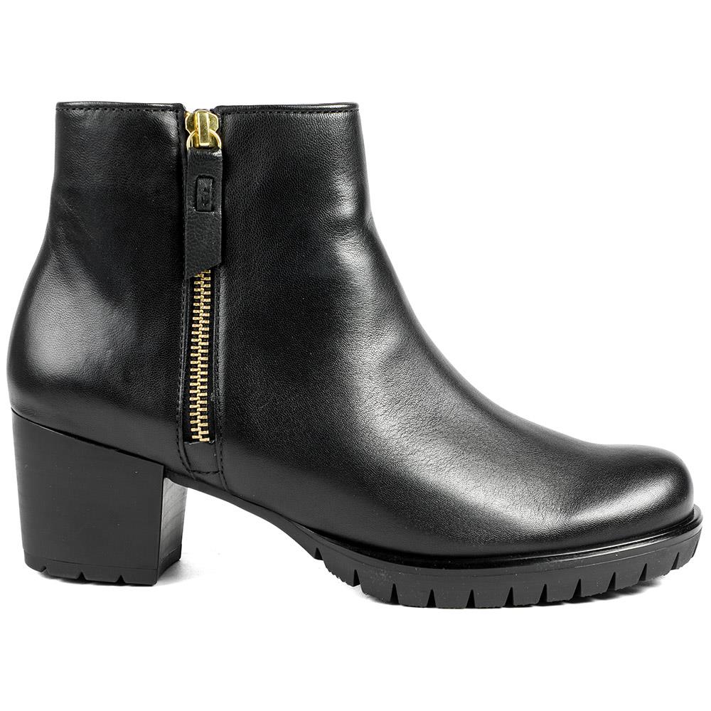 Gabor Leather Zip Up Ankle Boots - GAB42033 / 329 521 - Black - Image 3