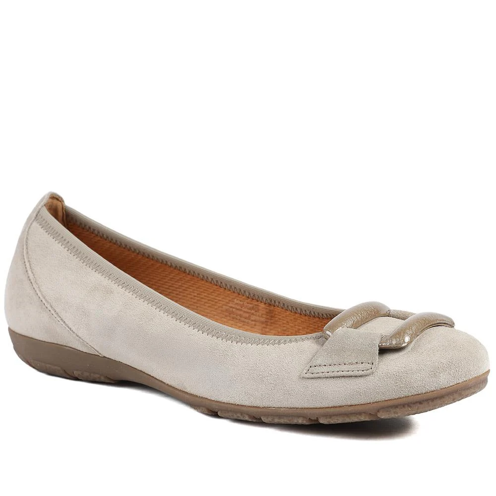Gabor Raven Leather Ballet Pumps - GAB42025 / 329 523 - Image 2