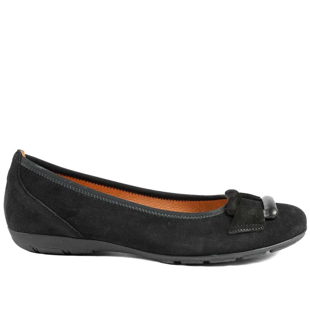 Gabor Raven Leather Ballet Pumps - GAB42025 / 329 523 - Black - Image 3