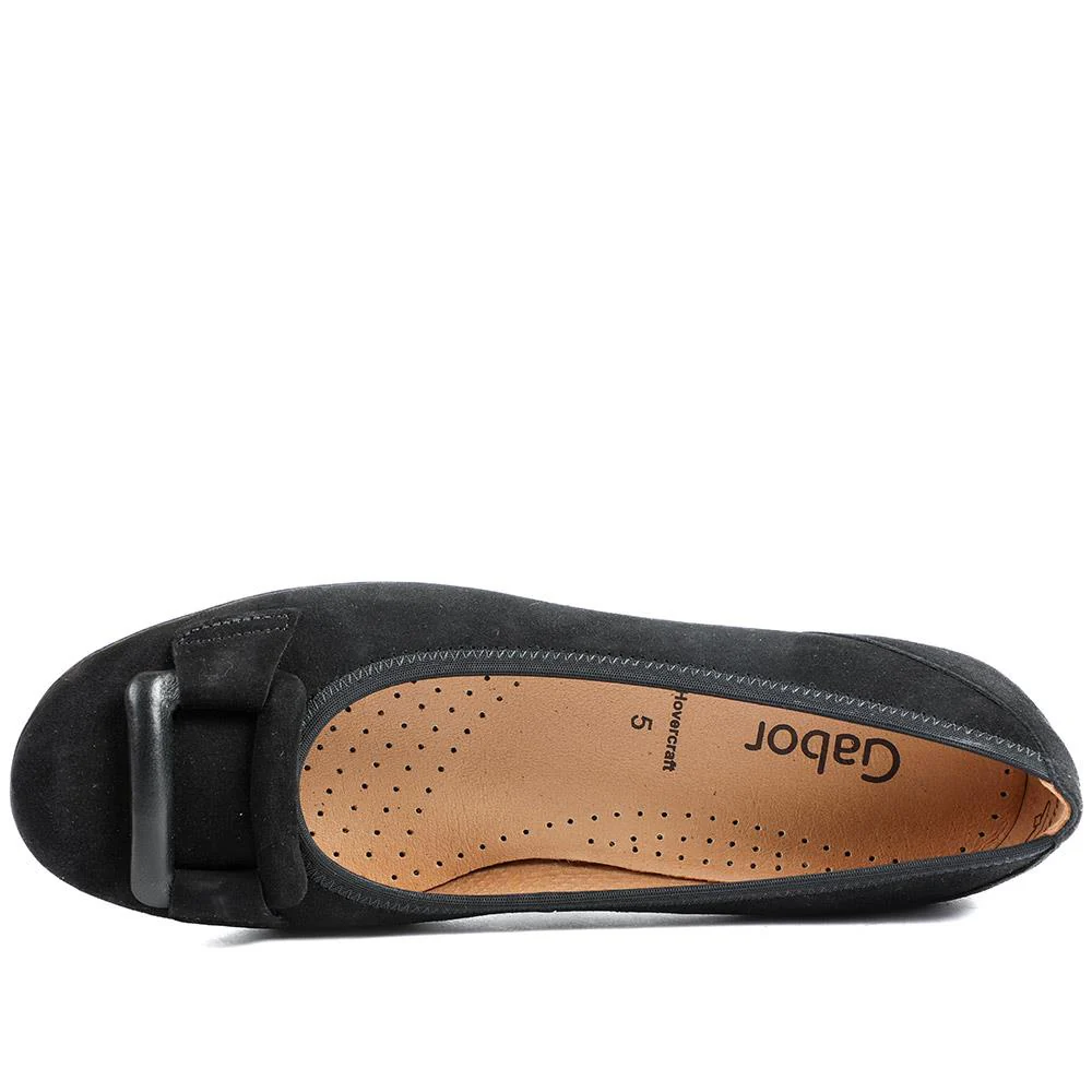 Gabor Raven Leather Ballet Pumps - GAB42025 / 329 523 - Black - Image 5