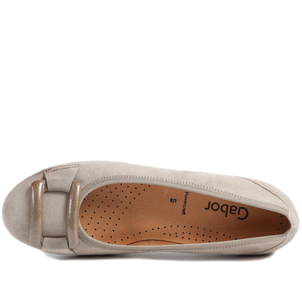 Gabor Raven Leather Ballet Pumps - GAB42025 / 329 523 - Sand - Image 5