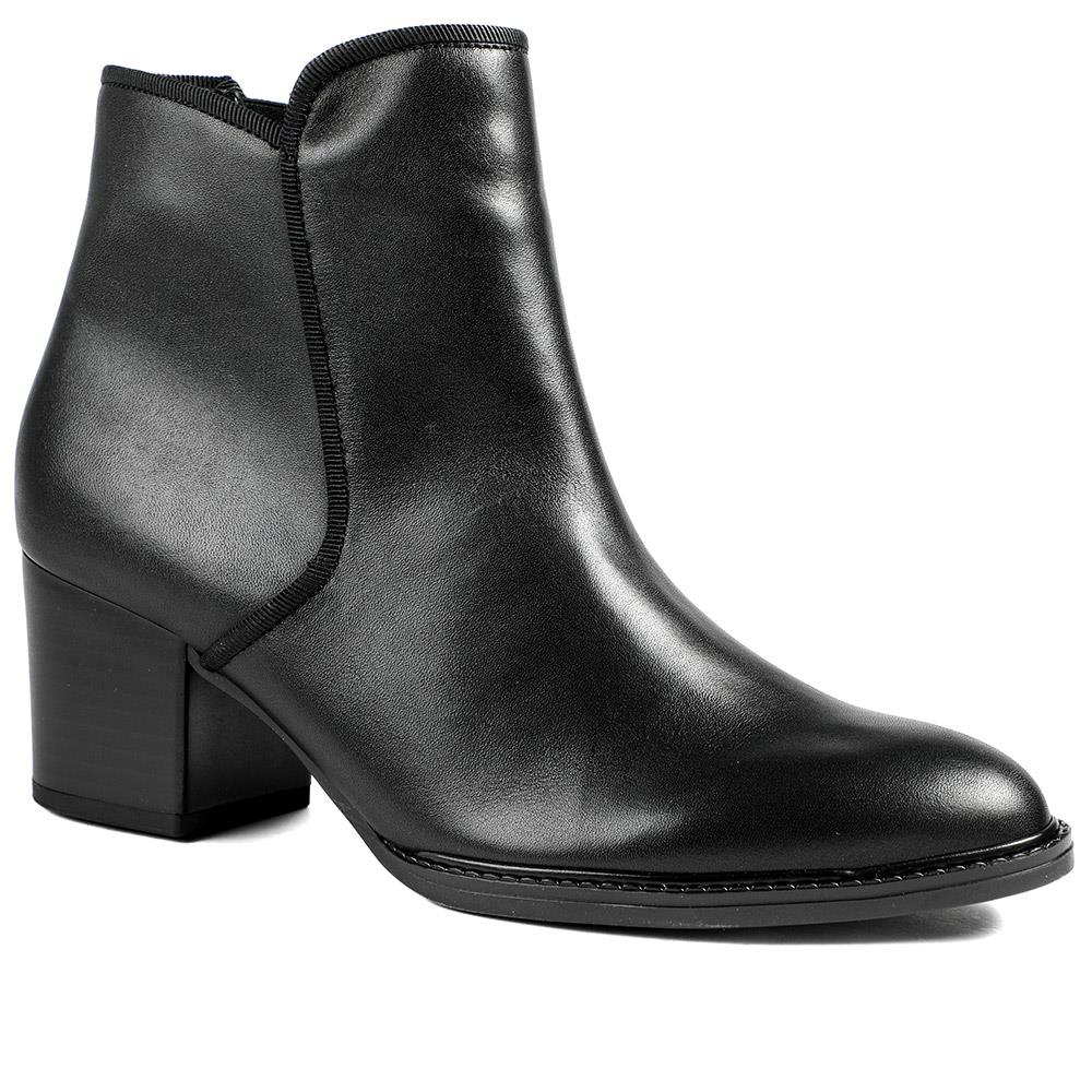 Gabor Smart Leather Zip Up Ankle Boots - GAB42021 / 329 515 - Black