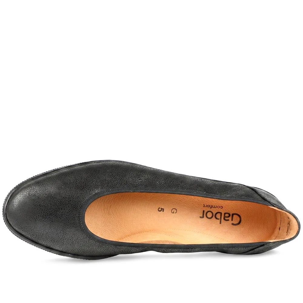 Gabor Wide Fit Leather Chunky Sole Pumps - GABC44510 / 330 265 - Black Croc - Image 4