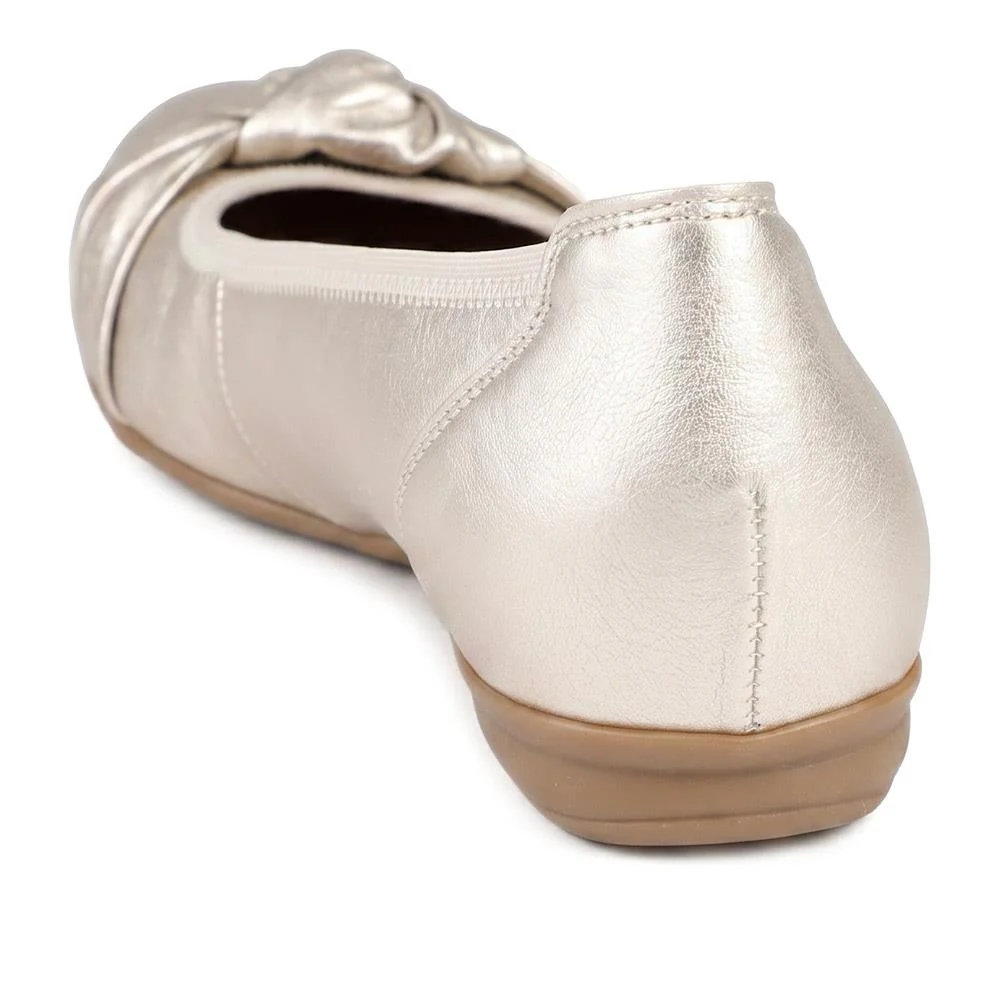 Gabor Wide Fit Leather Heeled Pumps - GABC44509 / 330 264 - Soft Gold - Image 3